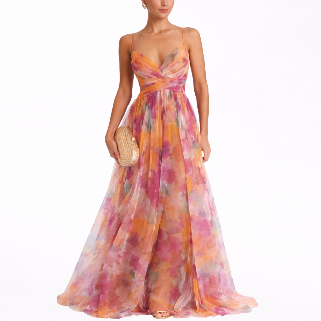 Giselle | Enchanting Floral Print Maxi Dress
