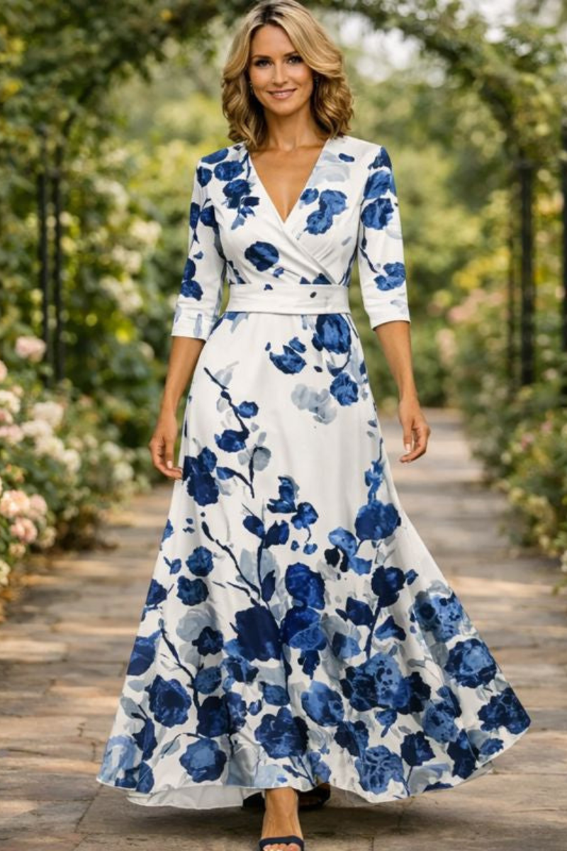 Lillian | Flowing wrap maxi dress