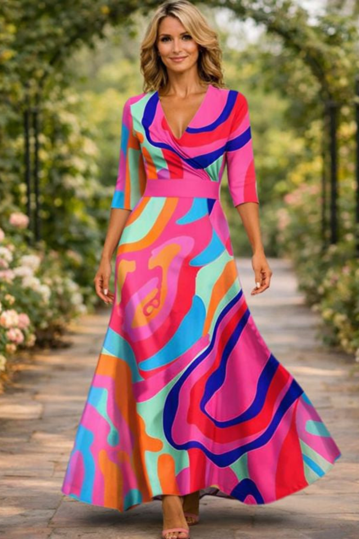 Lillian | Flowing wrap maxi dress