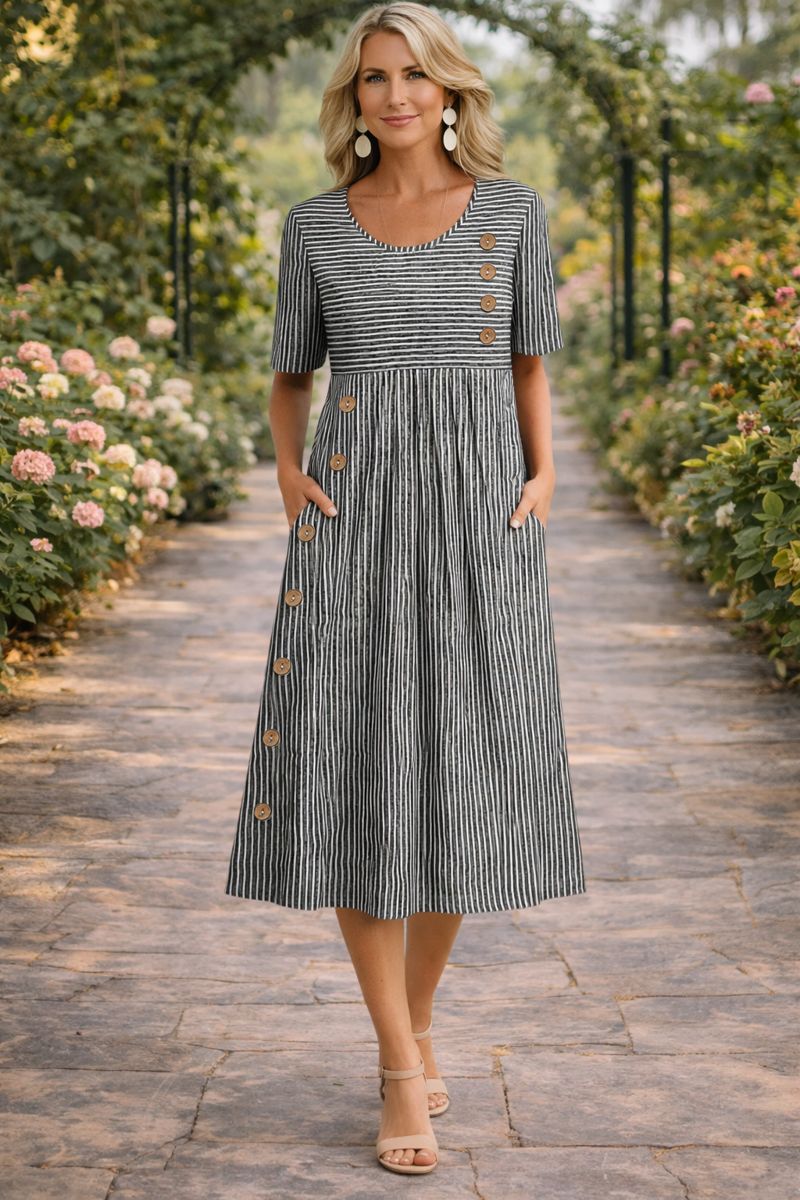 Wanda | Striped Midi Dress