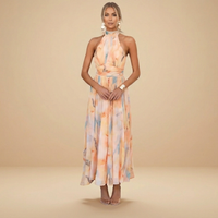 ESTHER | HALTERNECK WATERCOLOUR PRINT DRESS